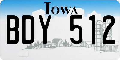 IA license plate BDY512