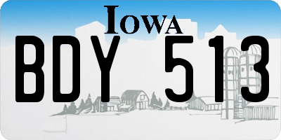 IA license plate BDY513