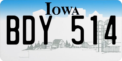 IA license plate BDY514