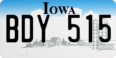 IA license plate BDY515