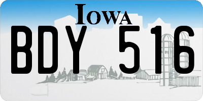 IA license plate BDY516
