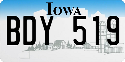 IA license plate BDY519