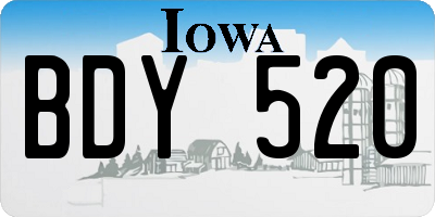 IA license plate BDY520
