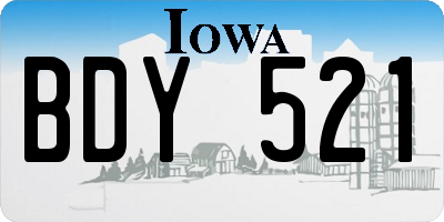 IA license plate BDY521