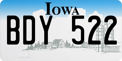 IA license plate BDY522