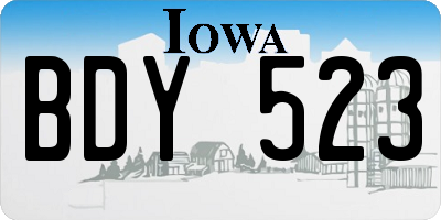 IA license plate BDY523