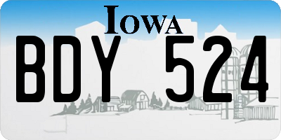 IA license plate BDY524