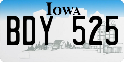 IA license plate BDY525