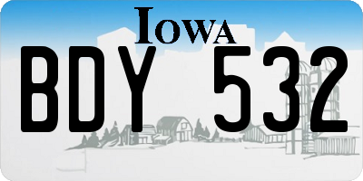 IA license plate BDY532