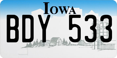 IA license plate BDY533
