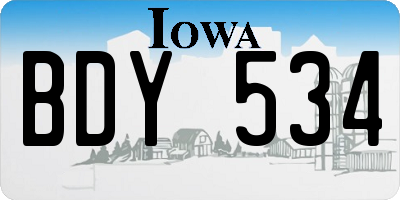 IA license plate BDY534