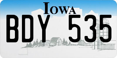IA license plate BDY535