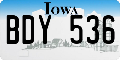 IA license plate BDY536