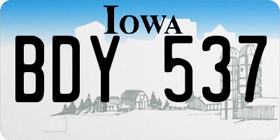 IA license plate BDY537