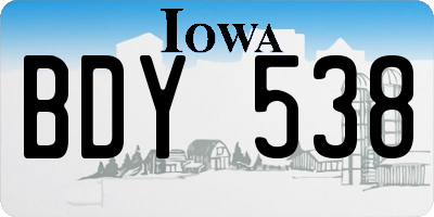 IA license plate BDY538