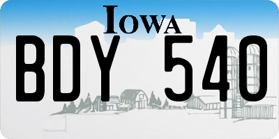 IA license plate BDY540
