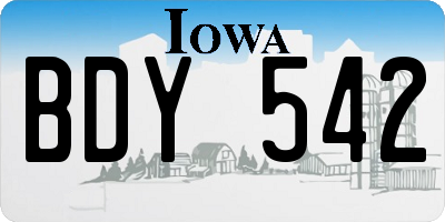 IA license plate BDY542