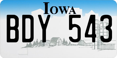 IA license plate BDY543