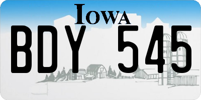 IA license plate BDY545