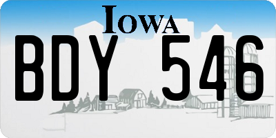 IA license plate BDY546