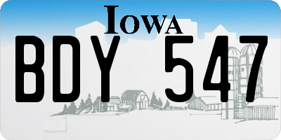 IA license plate BDY547