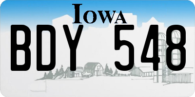 IA license plate BDY548
