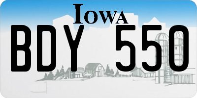 IA license plate BDY550