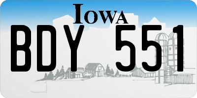 IA license plate BDY551