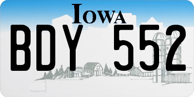 IA license plate BDY552