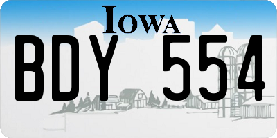 IA license plate BDY554