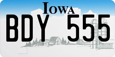 IA license plate BDY555
