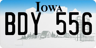 IA license plate BDY556