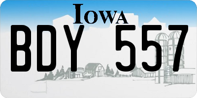 IA license plate BDY557