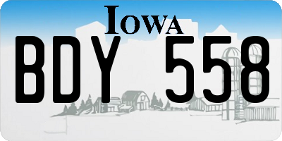 IA license plate BDY558