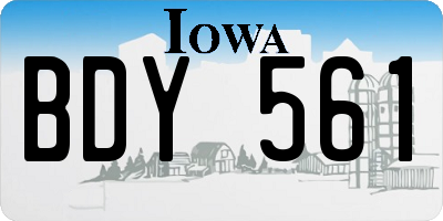 IA license plate BDY561