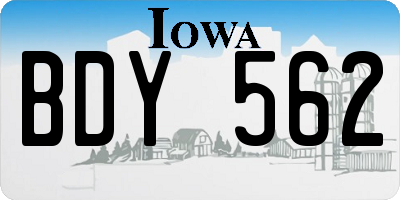 IA license plate BDY562