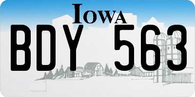 IA license plate BDY563