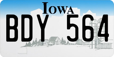 IA license plate BDY564