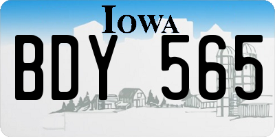 IA license plate BDY565