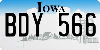 IA license plate BDY566