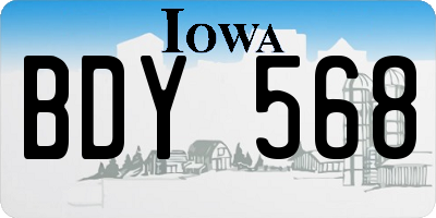 IA license plate BDY568