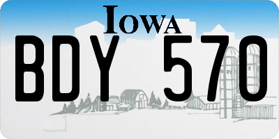 IA license plate BDY570