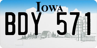 IA license plate BDY571