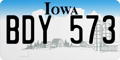 IA license plate BDY573