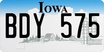 IA license plate BDY575