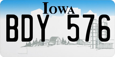 IA license plate BDY576