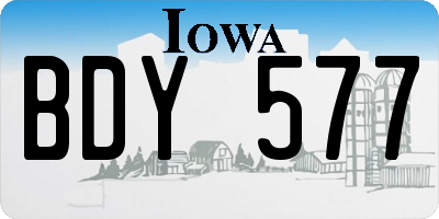 IA license plate BDY577