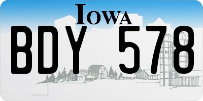 IA license plate BDY578
