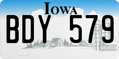 IA license plate BDY579