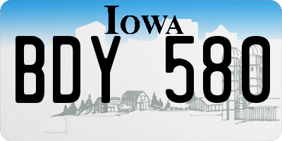 IA license plate BDY580